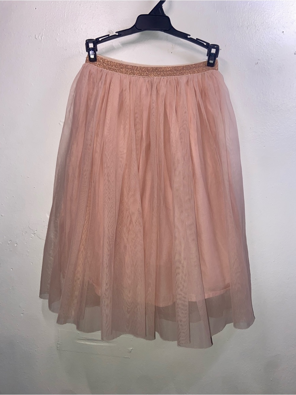 Gymboree Balletcore Barbiecore Dusty Rose Tulle Skirt with Glitter Waistband